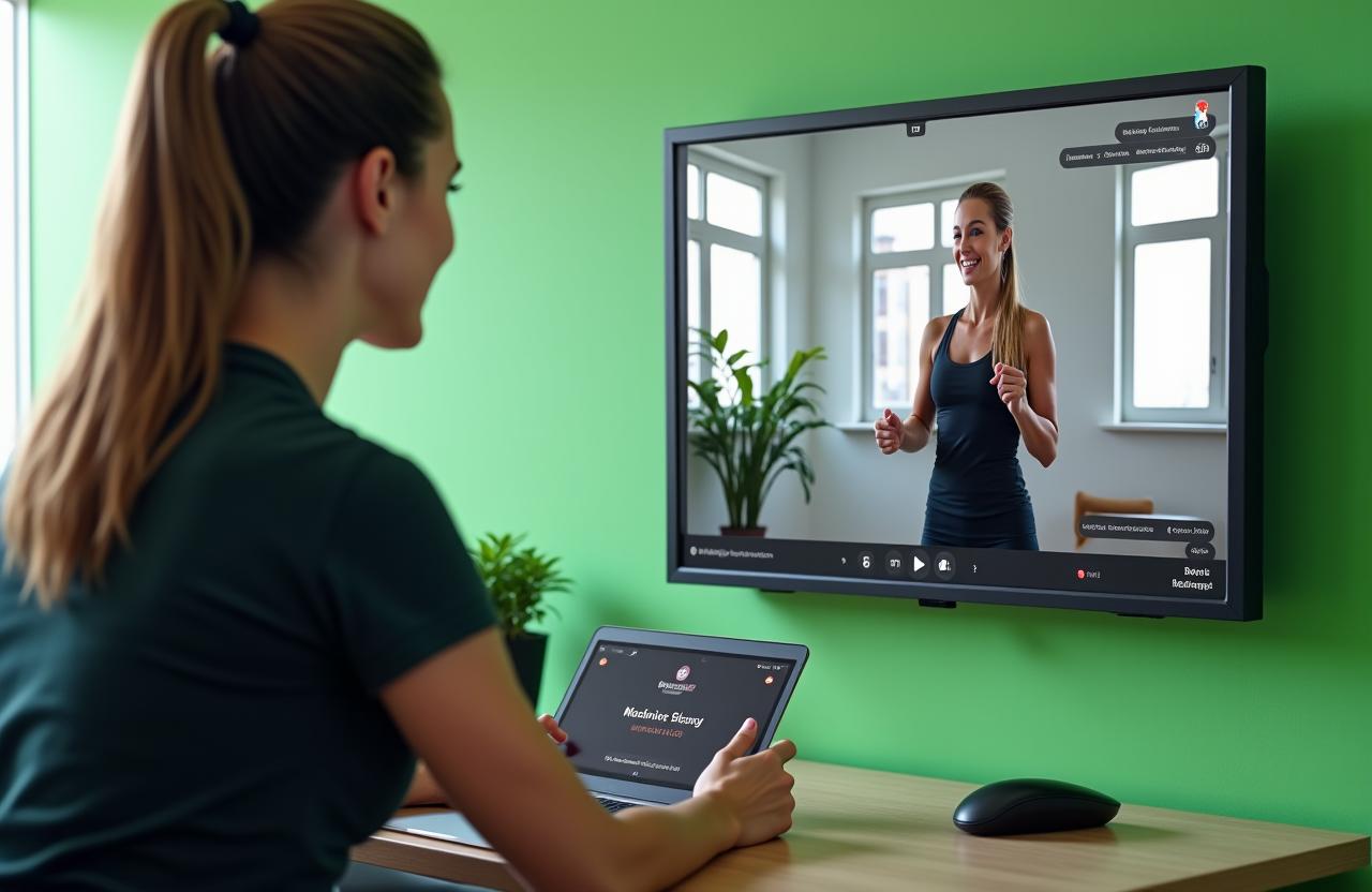 Sesión de coaching virtual con un entrenador online de Aura Vital